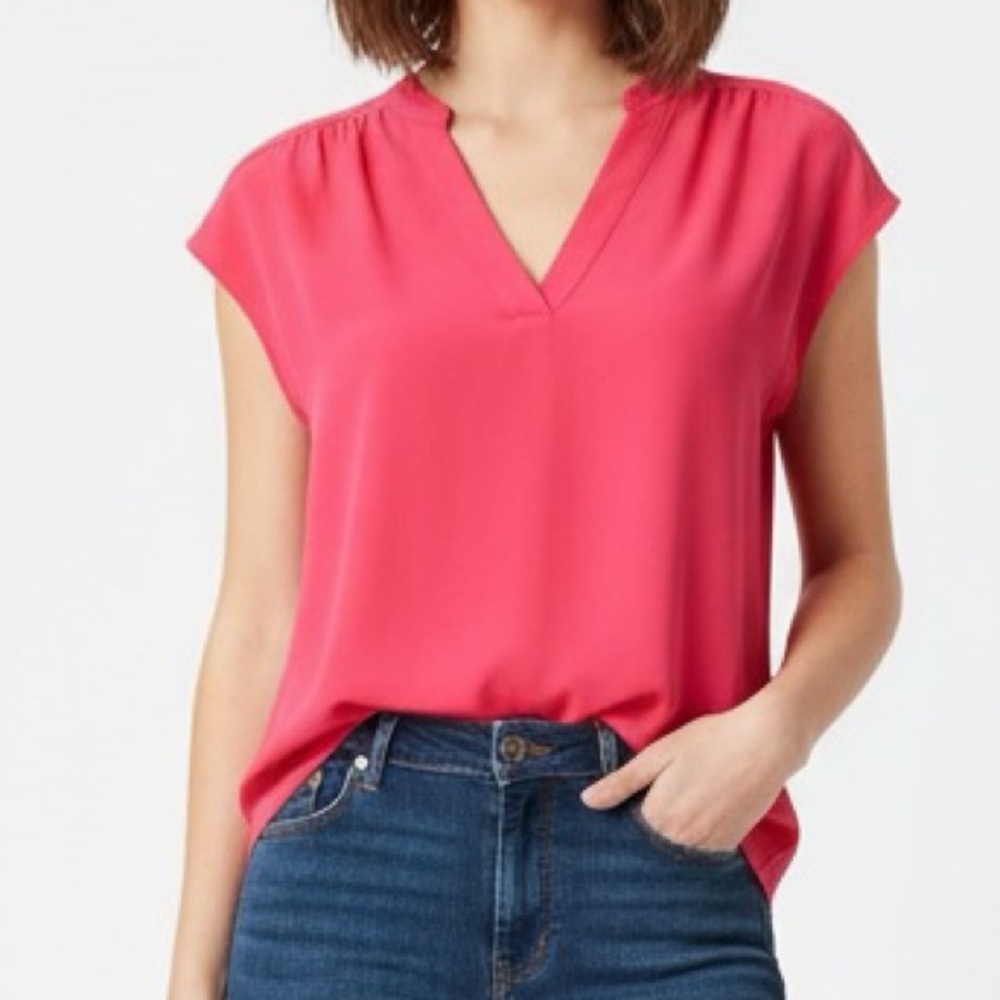 Banana Republic Orange Sleeveless Boxy Blouse